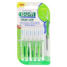 GUM TRAV-LER 1,1mm Tanne grün Interdental+6Kappen (PZN 09714391)