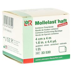 MOLLELAST haft Binden latexfrei 4 cmx4 m weiß (PZN 09886092)