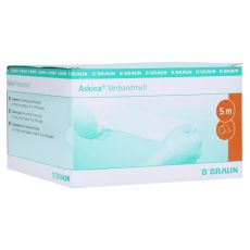 ASKINA Verbandmull 80 cmx5 m 8f.auf 10cm gel.Rolle (PZN 11296593)