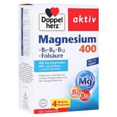 DOPPELHERZ Magnesium 400+B1+B6+B12+Folsäure Tabl. (PZN 16350185)