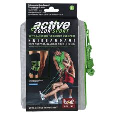 BORT ActiveColor Sport Kniebandage L schw./grün (PZN 12573801)