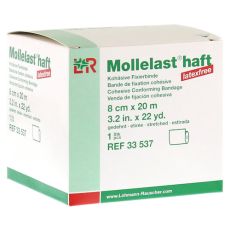 MOLLELAST haft Binden latexfrei 8 cmx20 m weiß (PZN 09886175)