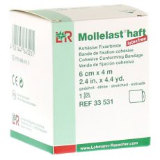 MOLLELAST haft Binden latexfrei 6 cmx4 m weiß (PZN 09886100)