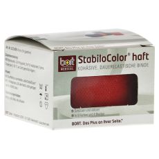 BORT StabiloColor haft Binde 4 cm rot (PZN 08829399)