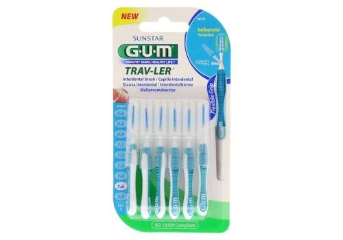 GUM TRAV-LER 1,6mm Tanne blau Interdental+6Kappen – PZN 09714333 (PZN 09714333)