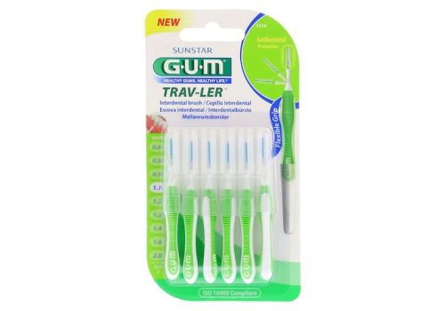 GUM TRAV-LER 1,1mm Tanne grün Interdental+6Kappen – PZN 09714391 (PZN 09714391)