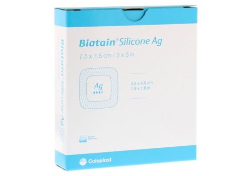 BIATAIN Silicone Ag Schaumverband 7,5x7,5 cm – PZN 03880711 (PZN 03880711)