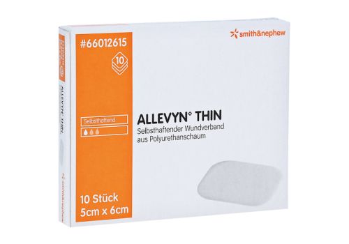 ALLEVYN Thin 5x6 cm dünne Wundauflage – PZN 11038394 (PZN 11038394)