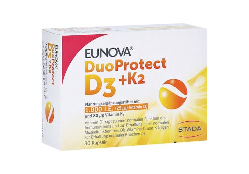 EUNOVA DuoProtect D3+K2 1000 I.E./80 µg Kapseln – PZN 13360622 (PZN 13360622)