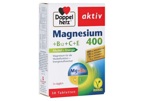 Doppelherz aktiv Magnesium 400 + B12 + C + E – PZN 11100302 (PZN 11100302)