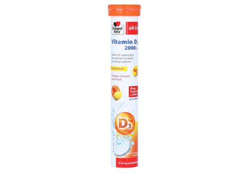 DOPPELHERZ Vitamin D3 2000 I.E. Brausetabletten – PZN 15616801 (PZN 15616801)