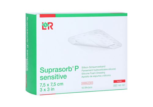 SUPRASORB P sensitive PU-Schaumv.border 7,5x7,5cm – PZN 16602497 (PZN 16602497)