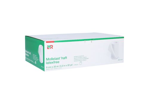 MOLLELAST haft Binden latexfrei 8 cmx20 m weiß – PZN 09885945 (PZN 09885945)