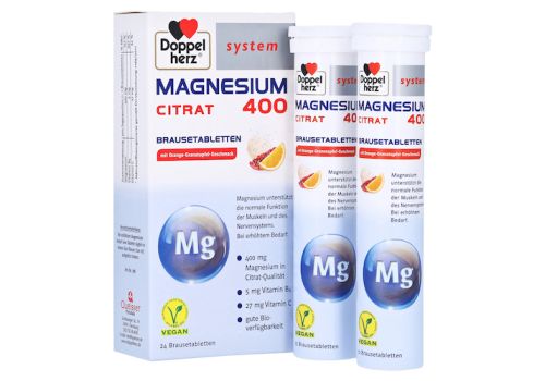 Doppelherz system Magnesium 400 Citrat mit Orange-Granatapfel-Geschmack – PZN 11047269 (PZN 11047269)