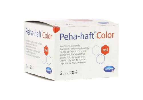 PEHA-HAFT Color Fixierbinde 6 cmx20 m rot – PZN 05383804 (PZN 05383804)