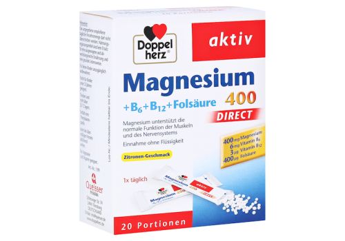 Doppelherz aktiv Magnesium 400 + B6 + B12 + Folsäure Direkt – PZN 01026875 (PZN 01026875)