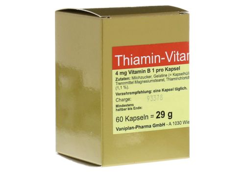 THIAMIN Kapseln Vitamin B1 – PZN 00574072 (PZN 00574072)