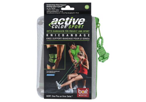 BORT ActiveColor Sport Kniebandage XL schw./grün – PZN 12573818 (PZN 12573818)