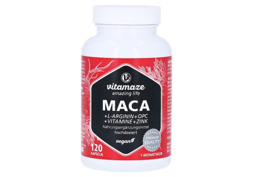 MACA 10:1 hochdosiert+L-Arginin+OPC+Vit.vegan Kps. – PZN 13815330 (PZN 13815330)