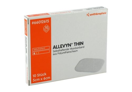 ALLEVYN Thin 5x6 cm dünne Wundauflage – PZN 03126902 (PZN 03126902)