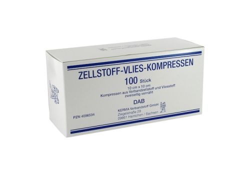 ZELLSTOFF VLIES KOMPRESSEN 10x10 cm unsteril – PZN 04096534 (PZN 04096534)