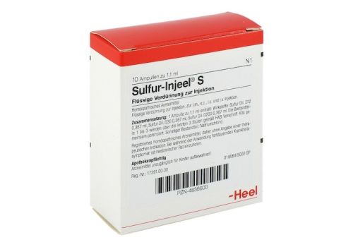 SULFUR INJEEL S Ampullen – PZN 04836600 (PZN 04836600)