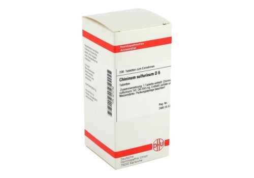 CHININUM SULFURICUM D 6 Tabletten – PZN 04212182 (PZN 04212182)