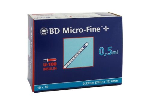 BD MICRO-FINE+ Insulinspr.0,5 ml U100 12,7 mm – PZN 04400156 (PZN 04400156)