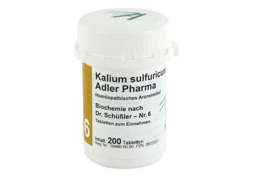 BIOCHEMIE Adler 6 Kalium sulfuricum D 6 Tabletten – PZN 00833303 (PZN 00833303)