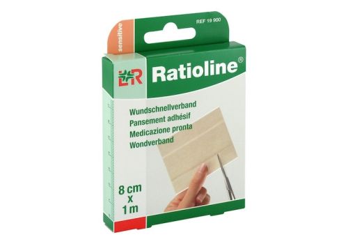 RATIOLINE sensitive Wundschnellverband 8 cmx1 m – PZN 01805177 (PZN 01805177)