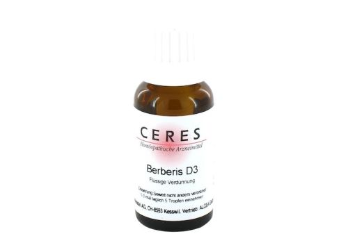 CERES Berberis D 3 Dilution – PZN 00893245 (PZN 00893245)