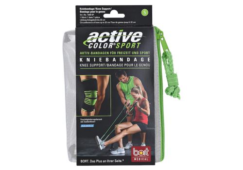 BORT ActiveColor Sport Kniebandage S schw./grün – PZN 12573787 (PZN 12573787)