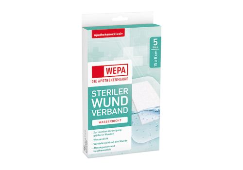 WEPA Wundverband wasserdicht 8x15 cm steril – PZN 16234220 (PZN 16234220)