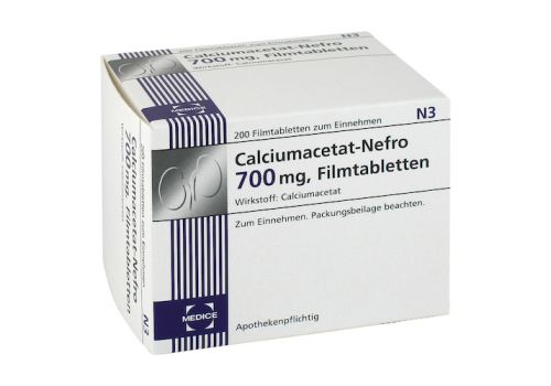 CALCIUMACETAT NEFRO 700 mg Filmtabletten – PZN 04133229 (PZN 04133229)