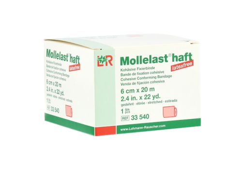 MOLLELAST haft Binden latexfrei 6 cmx20 m rot – PZN 09885974 (PZN 09885974)