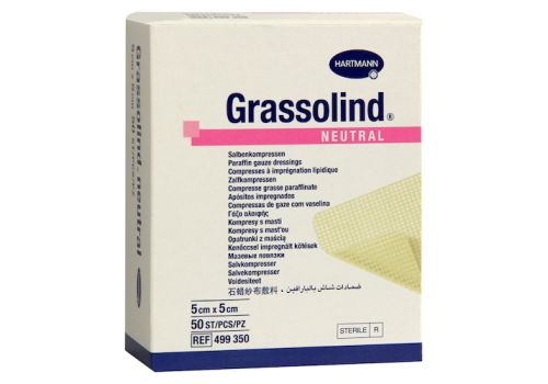 GRASSOLIND Salbenkompressen 5x5 cm steril – PZN 03245647 (PZN 03245647)