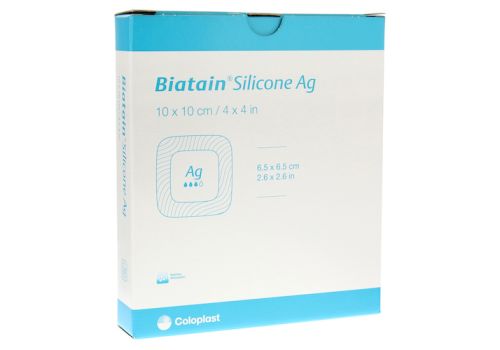 BIATAIN Silicone Ag Schaumverband 10x10 cm – PZN 11560469 (PZN 11560469)