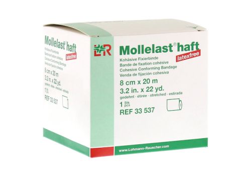 MOLLELAST haft Binden latexfrei 8 cmx20 m weiß – PZN 09886175 (PZN 09886175)