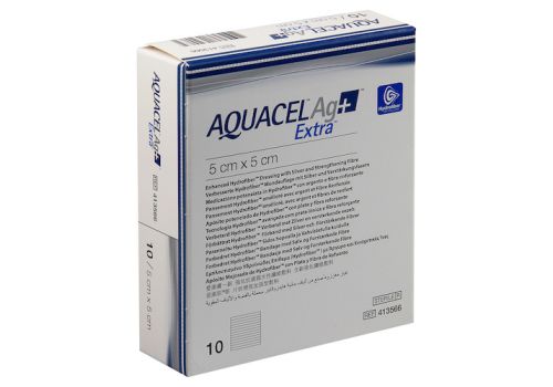 AQUACEL Ag+ Extra 5x5 cm Kompressen – PZN 10203856 (PZN 10203856)