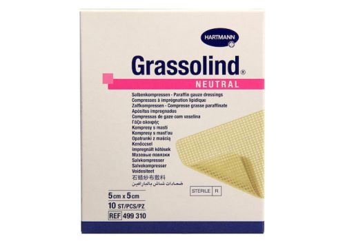 GRASSOLIND Salbenkompressen 5x5 cm steril – PZN 03245618 (PZN 03245618)