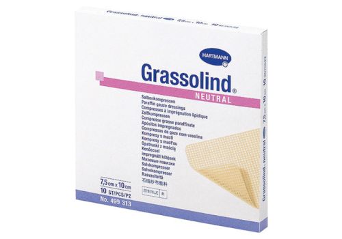 GRASSOLIND Salbenkompressen 7,5x10 cm steril – PZN 03245624 (PZN 03245624)