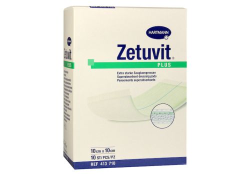 ZETUVIT Plus extrastarke Saugkompr.steril 10x10 cm – PZN 02536259 (PZN 02536259)