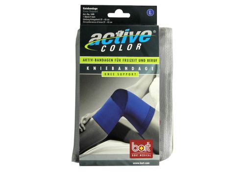 BORT ActiveColor Kniebandage L blau – PZN 06914586 (PZN 06914586)