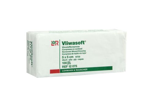 VLIWASOFT Vlieskompressen 5x5 cm unsteril 4l. – PZN 03806910 (PZN 03806910)