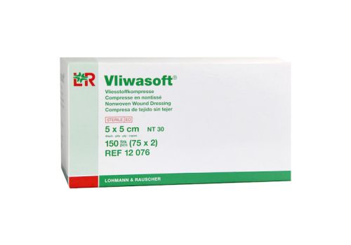 VLIWASOFT Vlieskompressen 5x5 cm steril 4l. – PZN 06325565 (PZN 06325565)