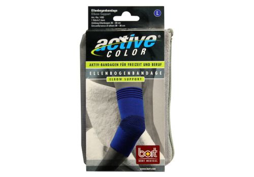 BORT ActiveColor Ellenbogenbandage L blau – PZN 06914391 (PZN 06914391)