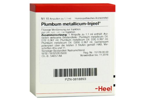 PLUMBUM METALLICUM INJEEL Ampullen – PZN 00818893 (PZN 00818893)