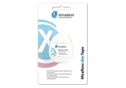 MIRADENT Zahnseide Mirafloss Tape CHX 20 m – PZN 03957253 (PZN 03957253)