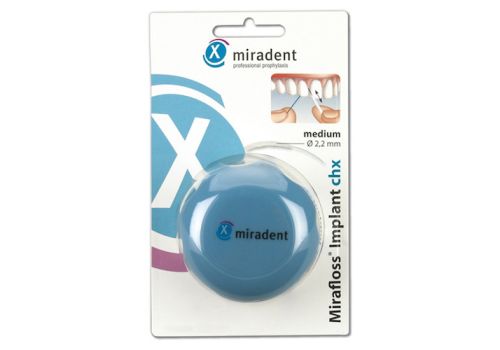 MIRADENT Zahnseide Mirafloss Implant CHX medium – PZN 01163709 (PZN 01163709)