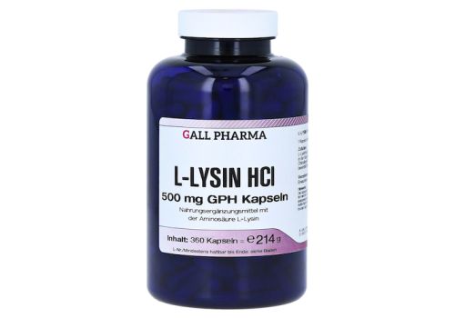 L-LYSIN 500 mg GPH Kapseln – PZN 08403855 (PZN 08403855)